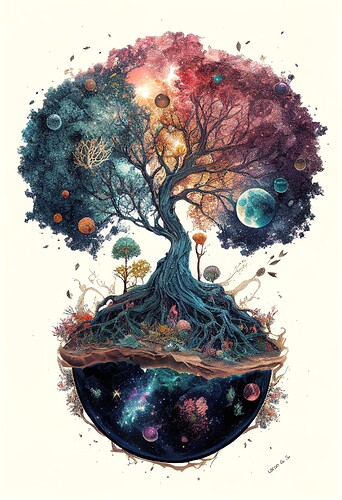 Laron_the_cosmic_tree_of_worlds_white_3328 4864